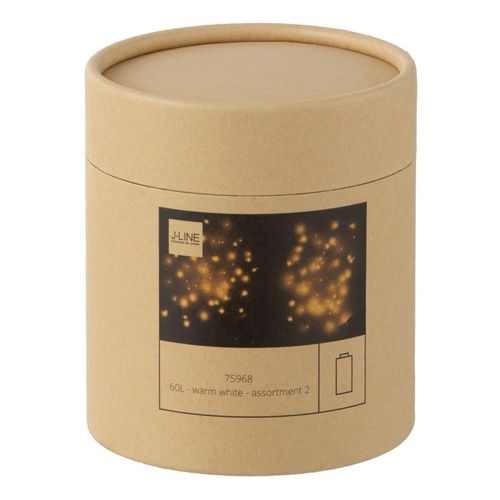 Lot De 2 Guirlandes Lumineuses "60 LED Blanc Chaud" 8cm Argent et Doré