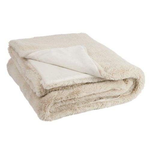 Plaid Imitation Fourrure "cutie" 130x180cm Gris Clair