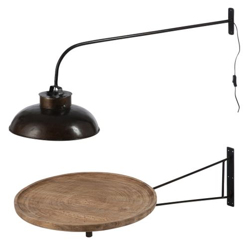 Table Murale Pivotante Ronde "lounge" 80cm Noir