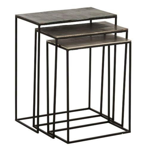 Lot De 3 Tables Gigognes Design "slim" 65cm Noir