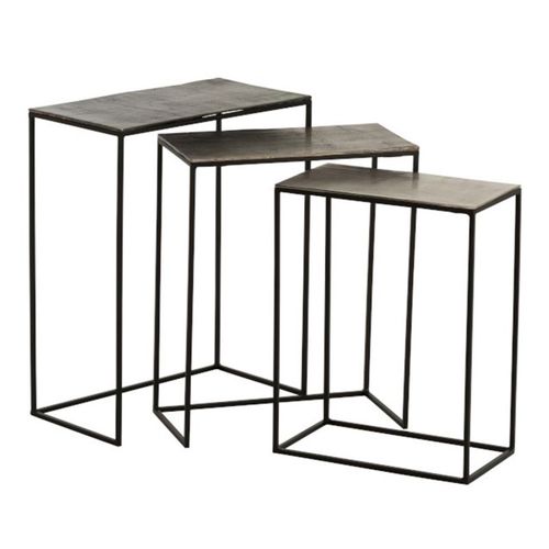 Lot De 3 Tables Gigognes Design "slim" 65cm Noir