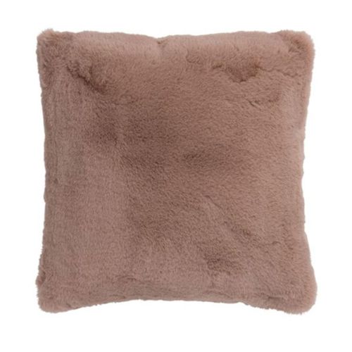 Coussin Imitation Fourrure "cutie" 45x45cm Rose Poudré