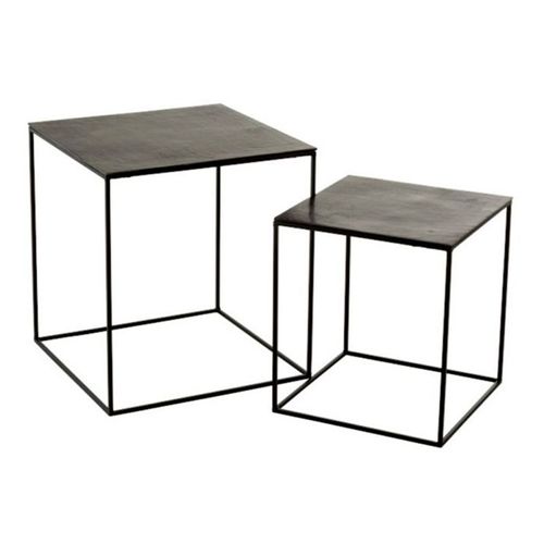 Lot De 2 Tables D'appoint Gigognes "oxidize" 55cm Noir