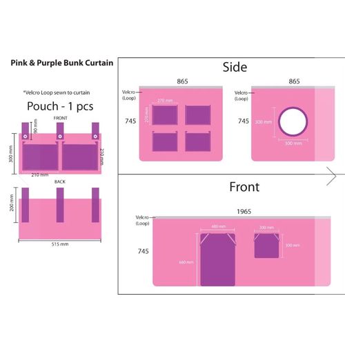 Tente Textile Pour Lit "pino Rose" Rose