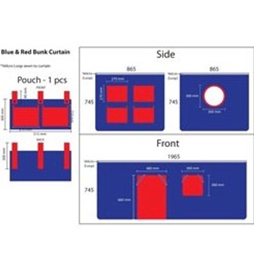 Tente Textile Pour Lit "pino Rouge" Bleu