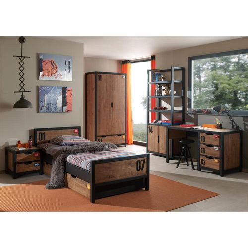 Bureau Enfant "alex" 130cm Marron et Noir