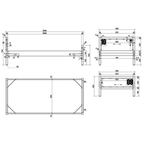 Pack - Lit Enfant et Chevet "alex" 90x200cm Marron et Noir
