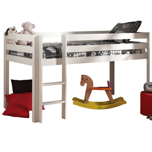 Pack - Lit Enfant Bureau et Commode 4 Tiroirs "pino" Blanc