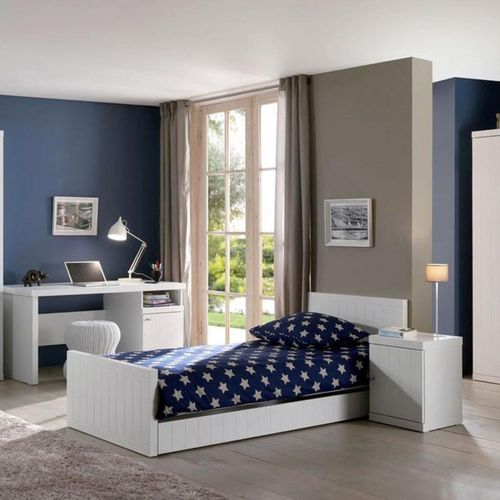 Lit Enfant Avec Tiroir "robin" 90x200cm Blanc