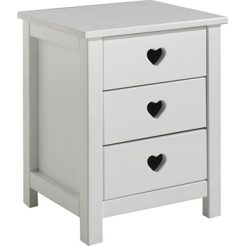 Pack - Lit Enfant, Chevet, Armoire et Tiroir "amori" Blanc