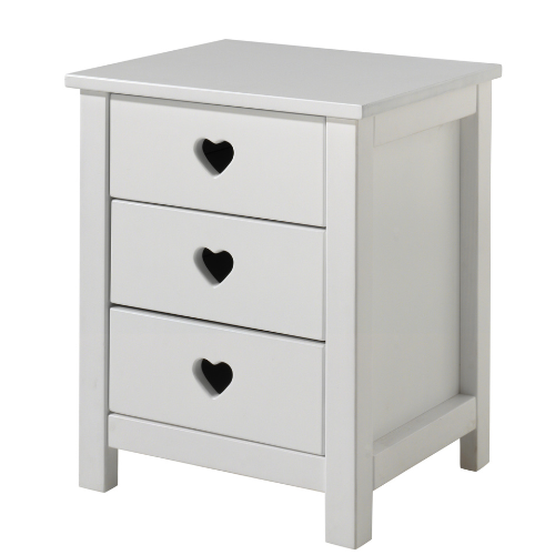 Pack - Lit Enfant, Chevet, Armoire et Tiroir "amori" Blanc