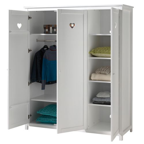 Amori Lit Simple 90x200cm + Chevet + Armoire Trois Portes