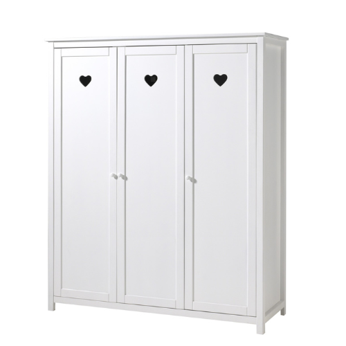 Pack - Lit Enfant, Chevet, Tiroir et Armoire "amori" Blanc