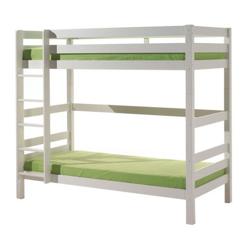 Lit Superposé Gigogne 90x200 Cm Avec Tiroir Pin Massif Blanc Pino H 180 Cm