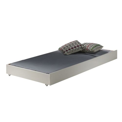 Lit Superposé Gigogne 90x200 Cm Avec Tiroir Pin Massif Blanc Pino H 180 Cm