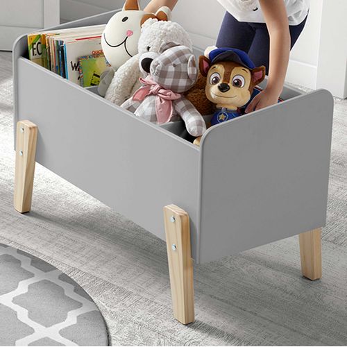 Coffre à Jouets "kiddy" 80cm Gris
