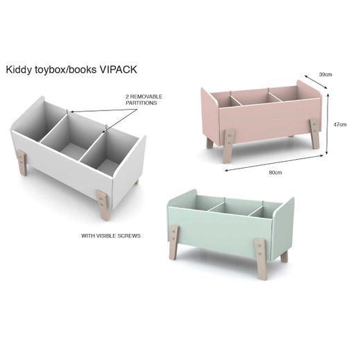 Coffre à Jouets "kiddy" 80cm Vert Menthe