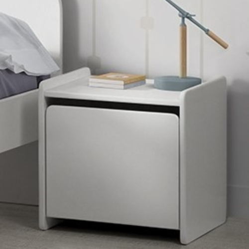 Lit 90x200 - Chevet 1 Porte Et Coffre à Jouets Kiddy - Blanc