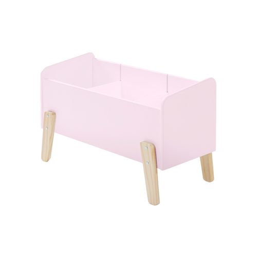 Lit 90x200 - Chevet 1 Porte Et Coffre à Jouets Kiddy - Vieux Rose