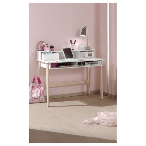 Bureau Design "kiddy" 120cm Naturel et Blanc