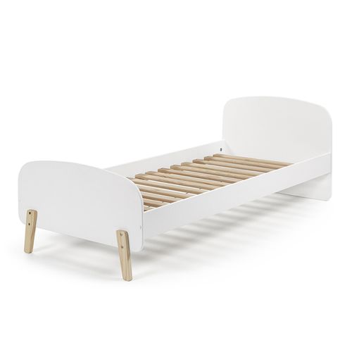 Lit 90x200 - Chevet 1 Porte - Armoire 2 Portes Et Bureau Kiddy - Blanc