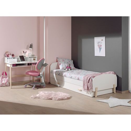Pack - Lit Enfant, Tiroir et Bureau "kiddy" Blanc