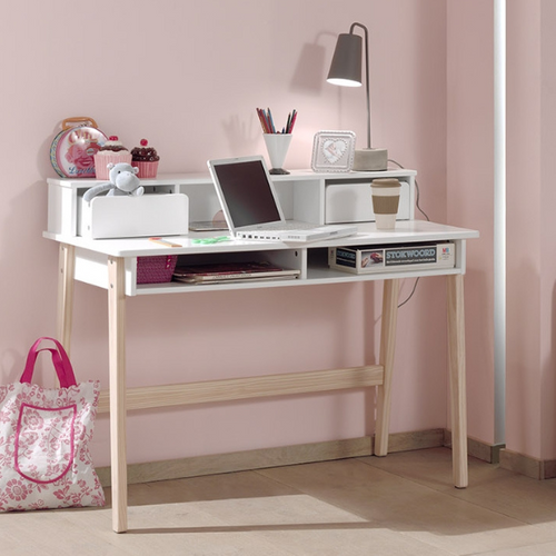Pack - Lit Enfant, Tiroir et Bureau "kiddy" Blanc