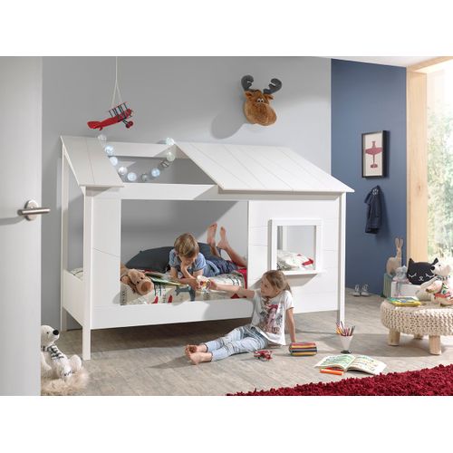 Lit Cabane Enfant "housebed Ii" 90x200cm Blanc