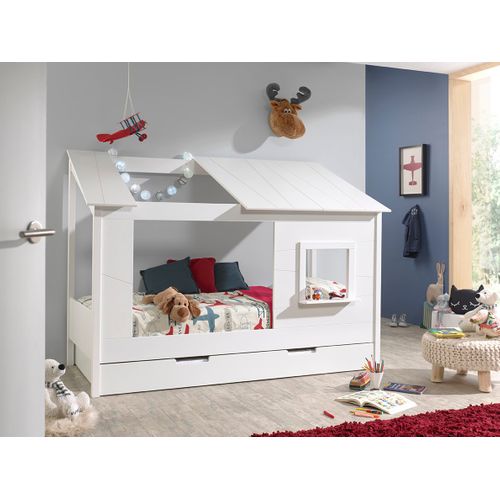 Lit Cabane Enfant "housebed Ii" 90x200cm Blanc