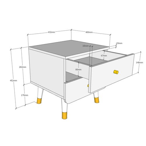 Chevet 2 Tiroirs Billy - Terra Rose