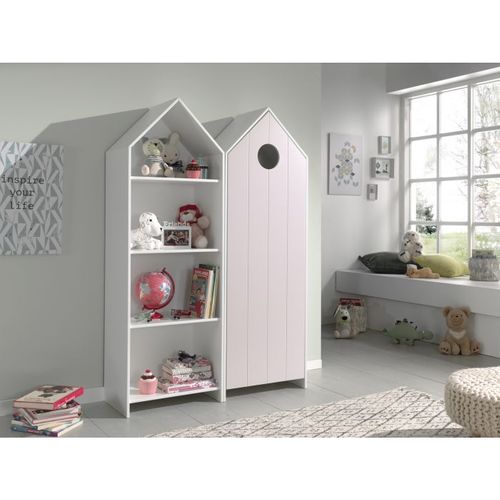 Pack - Étagère et Armoire 4 Niveaux "casami" 171cm Blanc et Rose