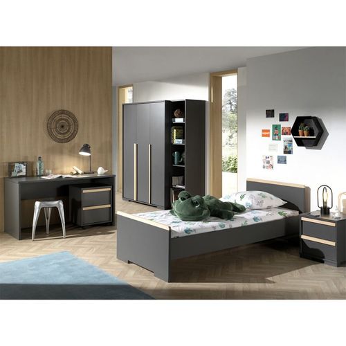 Chambre Complète Enfant 6p "london" Gris Anthracite