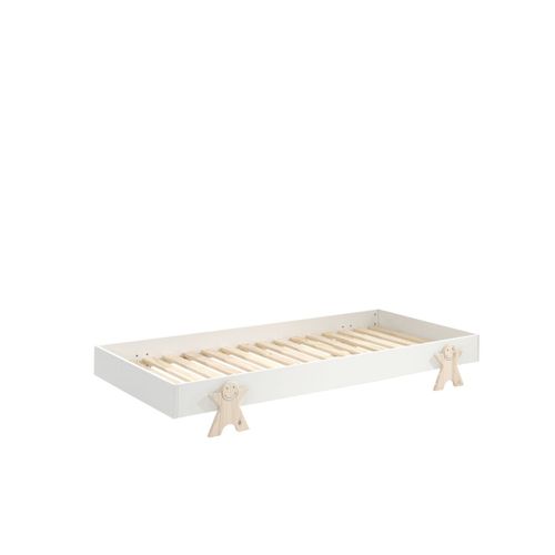 Lit Enfant En Bois "modulo Smiley Iv" 90x200cm Blanc