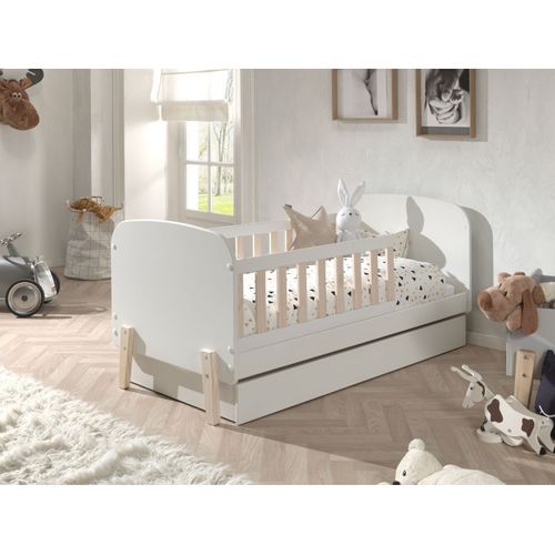 Pack - Lit Enfant et Tiroir De Lit "kiddy" 70x140cm Blanc
