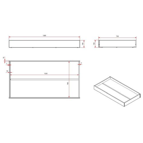 Pack - Lit Enfant et Tiroir De Lit "kiddy" 70x140cm Blanc