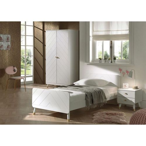 Pack - Lit Enfant, Chevet et Armoire "billy" 90x200 cm Blanc
