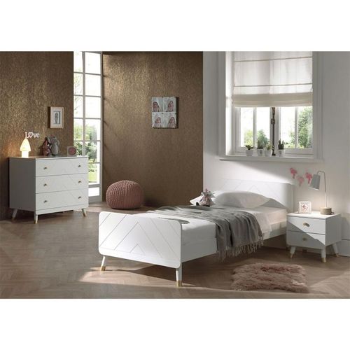 Pack - Lit Enfant, Chevet et Commode "billy" 90x200 cm Blanc