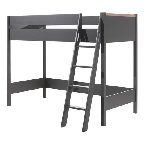 Lit Mezzanine London 90x200 Avec Armoire Et Bureau - Anthracite