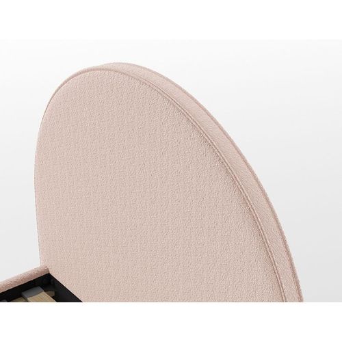 Pack - Lit Enfant et Pouf Bouclé "moon" 90x200cm Rose