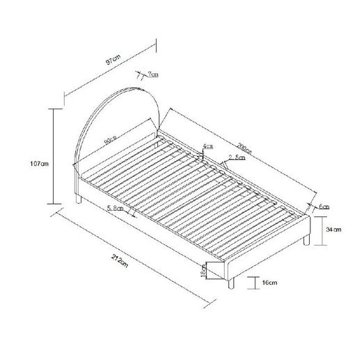 Pack - Lit Enfant et Pouf Bouclé "moon" 90x200cm Vert