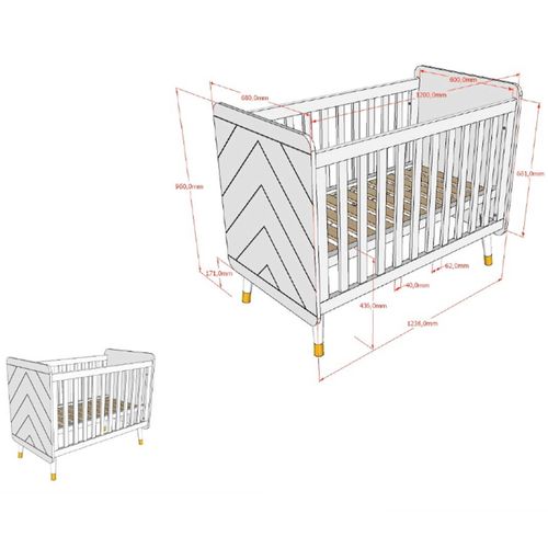 Lit Bébé 60x120 Sommier Inclus Billy - Rose