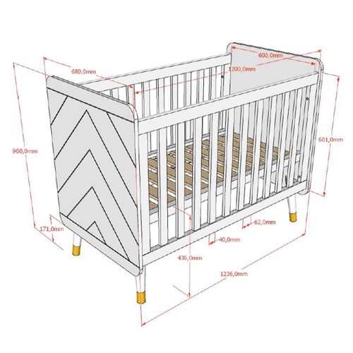 Lit Bébé 60x120 Sommier Inclus Billy - Rose