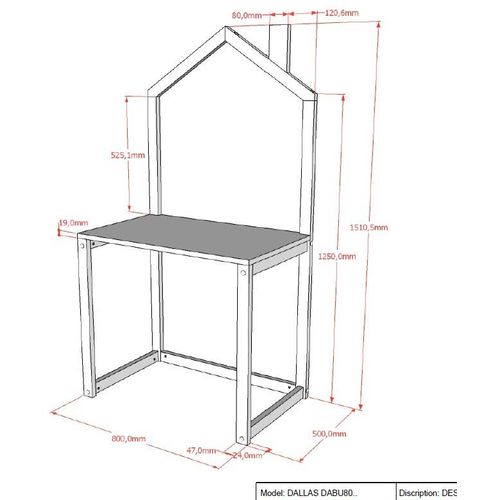 Bureau Enfant En Bois "dallas" 150cm Anthracite