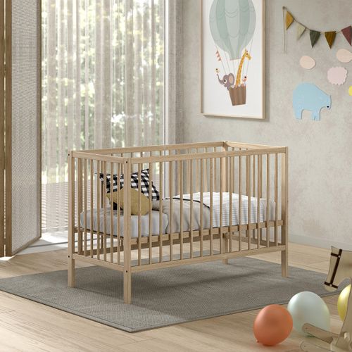 Lit Bébé 60x120 Sommier Inclus Meryl - Bois