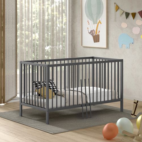 Lit Évolutif 70x140 Sommier Inclus Meryl - Anthracite