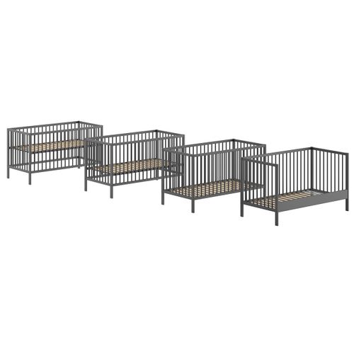 Lit Évolutif 70x140 Sommier Inclus Meryl - Anthracite