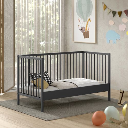 Lit Évolutif 70x140 Sommier Inclus Meryl - Anthracite
