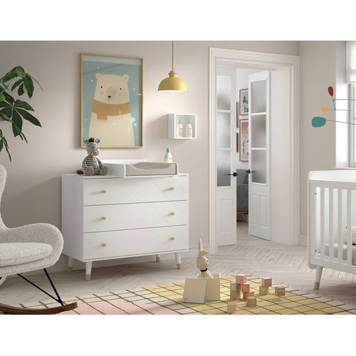 Ensemble De Chambre Billy - Commode Et Étagère - Mdf/blanc