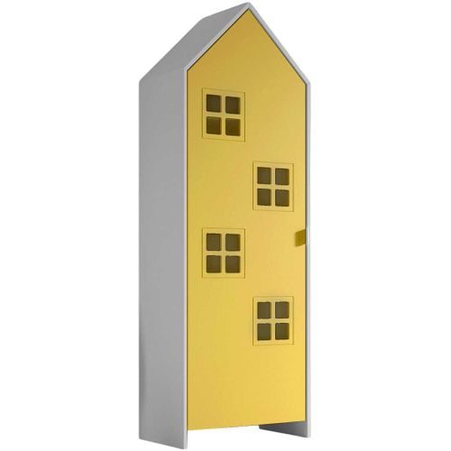 Pack - Étagère Enfant et Armoire "casami Bruges" 171cm Blanc et Jaune
