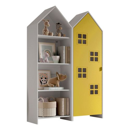 Pack - Étagère Enfant et Armoire "casami Bruges" 171cm Blanc et Jaune